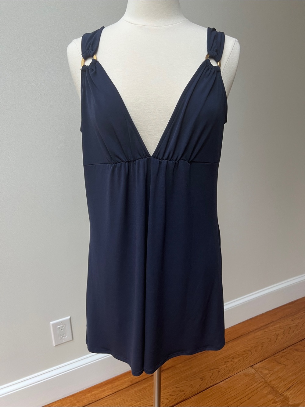 Anne Cole Navy Deep V Coverup